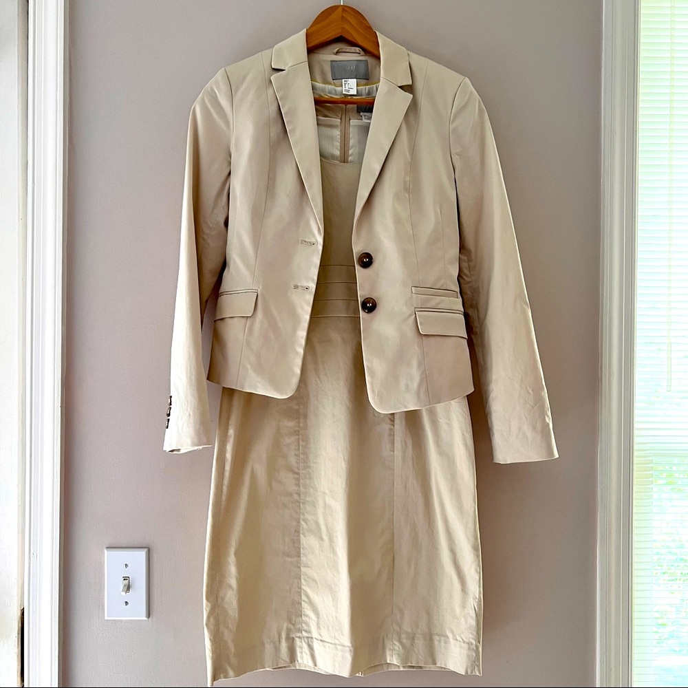 Khaki dress and jacket suit